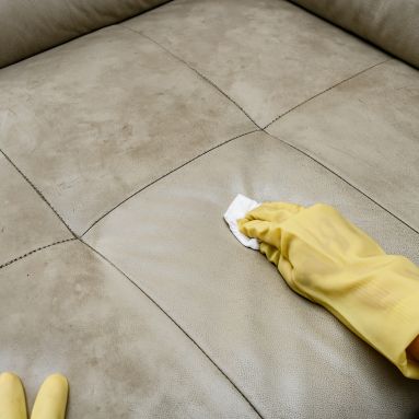 Deodorizing and sanitizing leather furniture after cleaning